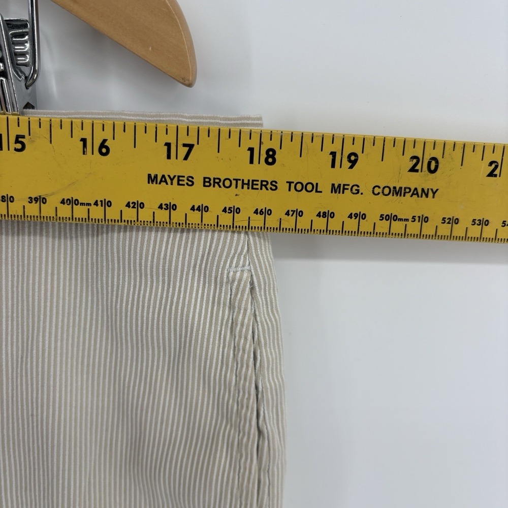 Lauren Ralph Lauren Active Bermuda Shorts Beige Pinstripe Preppy Coastal 16 - Picture 8 of 10